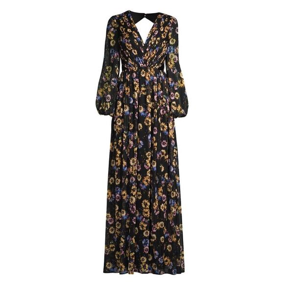 Aidan by Aidan Mattox Floral Pleated Chiffon Gown size 0 - Picture 4 of 14
